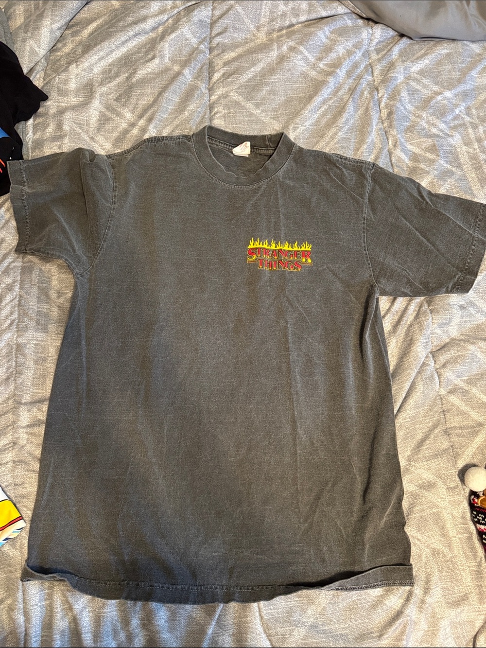 PacSun Black Short-Sleeve Tee with Yellow & Red Chest Graphic